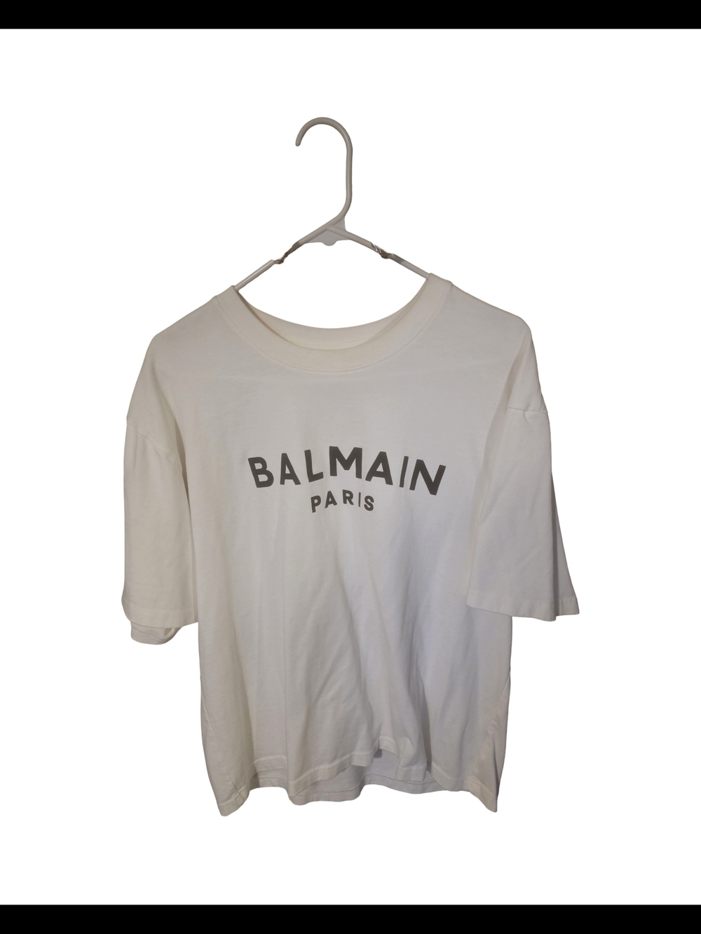 Balmain White Logo Short Sleeve Tee